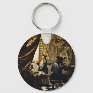 Johannes Vermeer's The Art of Painting circa 1668 Keychain