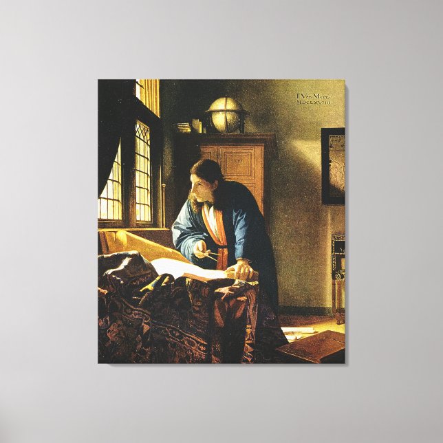 Johannes Vermeer's The Geographer (circa 1669) Canvas Print (Front)