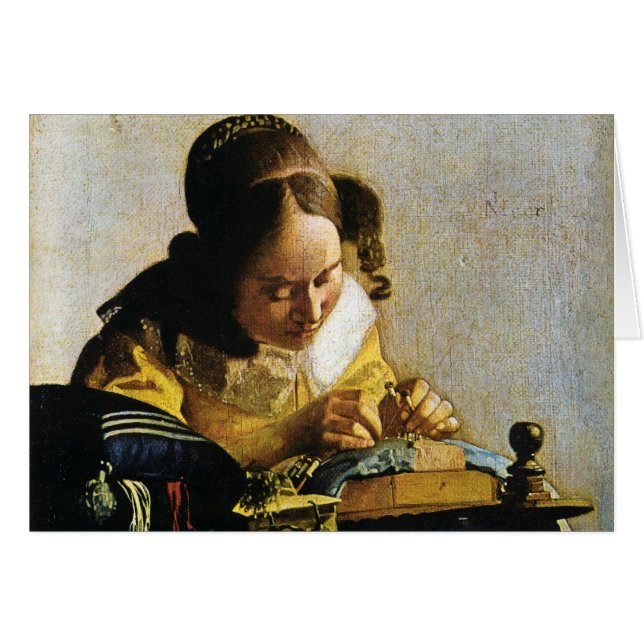 Johannes Vermeer's The Lacemaker (circa 1670) (Front Horizontal)
