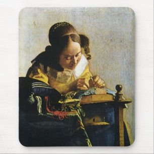 Johannes Vermeer's The Lacemaker (circa 1670) Mouse Pad