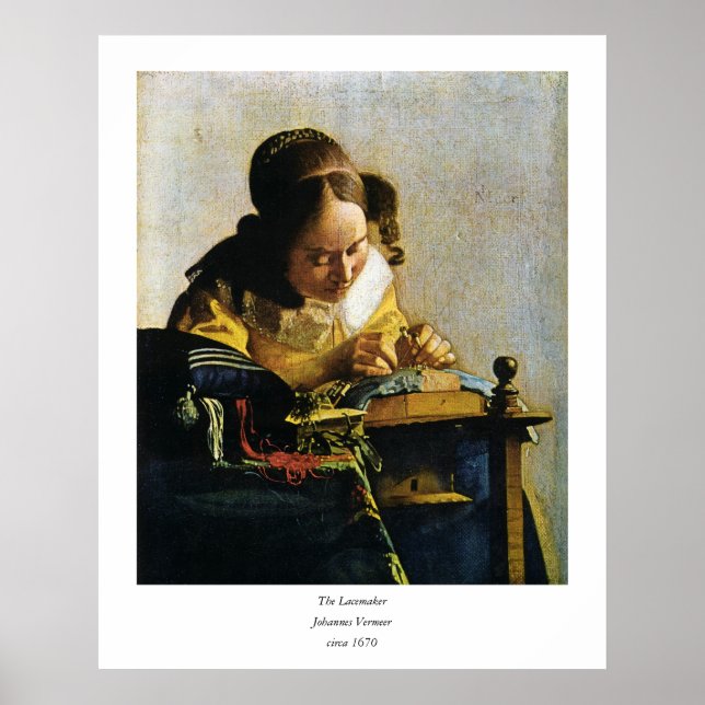 Johannes Vermeer's The Lacemaker (circa 1670) Poster (Front)