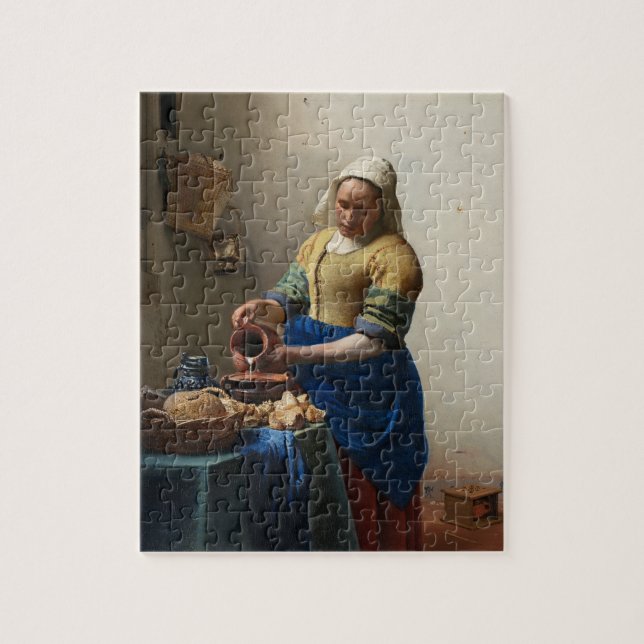 Johannes Vermeer's The Milkmaid Jigsaw Puzzle (Vertical)
