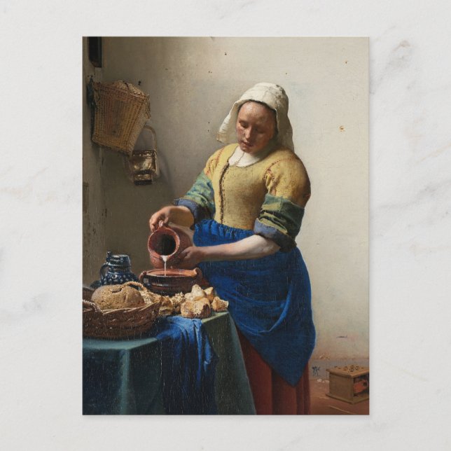 Johannes Vermeer's The Milkmaid Postcard (Front)