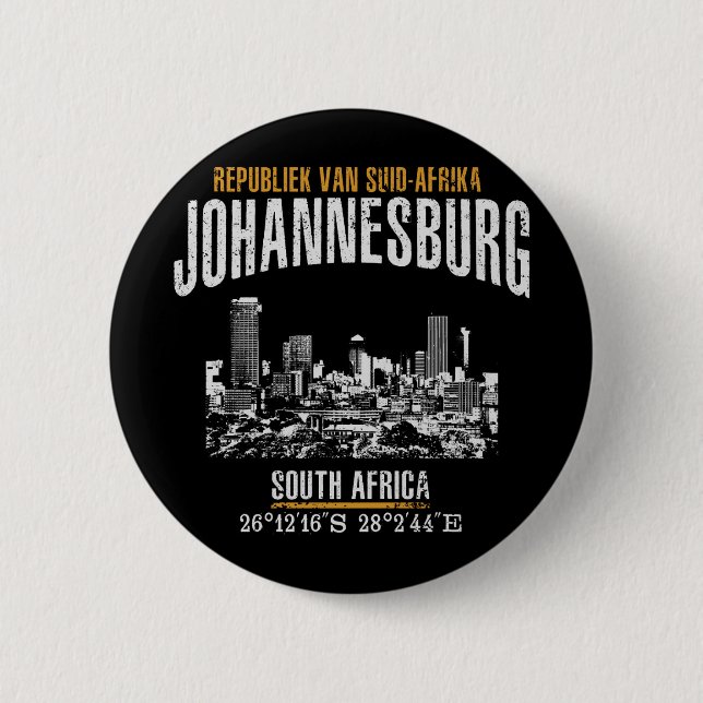 Johannesburg 2 Inch Round Button (Front)