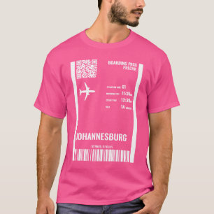 Johannesburg South Africa Boarding Pass Airline Ti T-Shirt