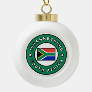 Johannesburg South Africa Ceramic Ball Christmas Ornament