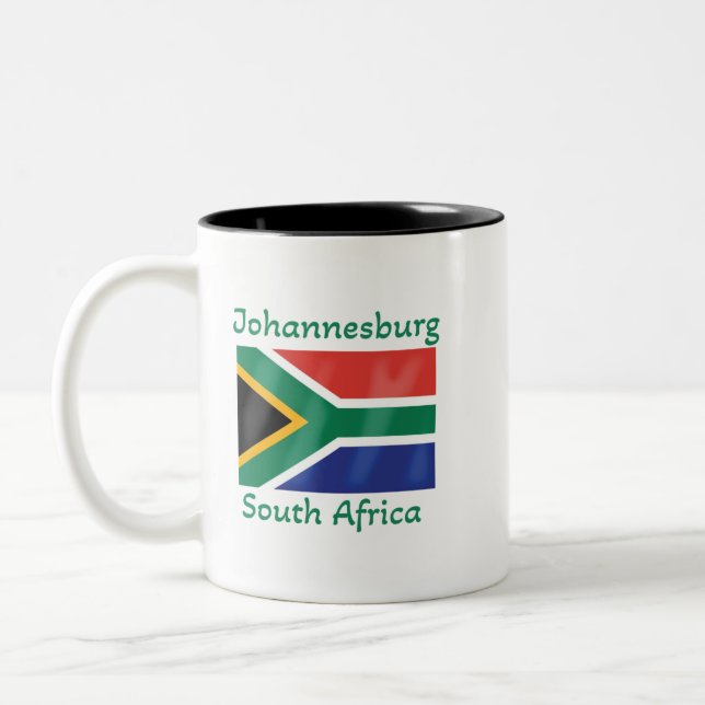 Johannesburg South Africa Flag  Coffee Mug (Left)