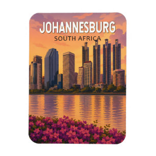 Johannesburg South Africa Illustration Travel Art Magnet