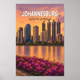 Johannesburg South Africa Illustration Travel Art  Poster