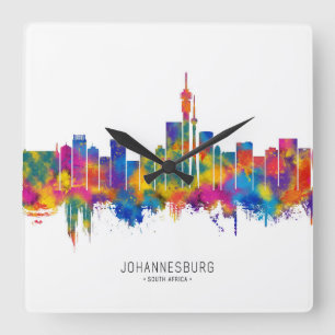 Johannesburg South Africa Skyline Square Wall Clock