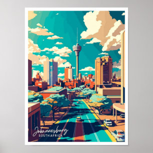 Johannesburg South Africa travel illustration Poster