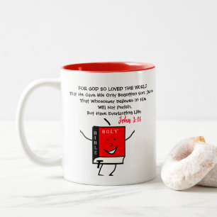 John3:16-For God So Loved The World That He Gave Two-Tone Coffee Mug