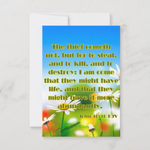 John 10:10 KJV Bible Scripture Pic Greeting Card