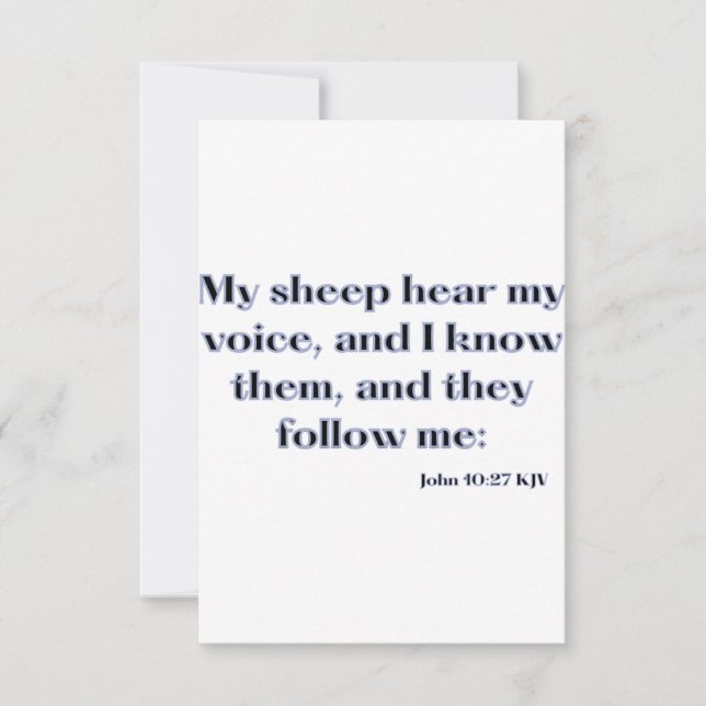 John 10:27 KJV Bible Scripture Flat Greeting Card (Front)