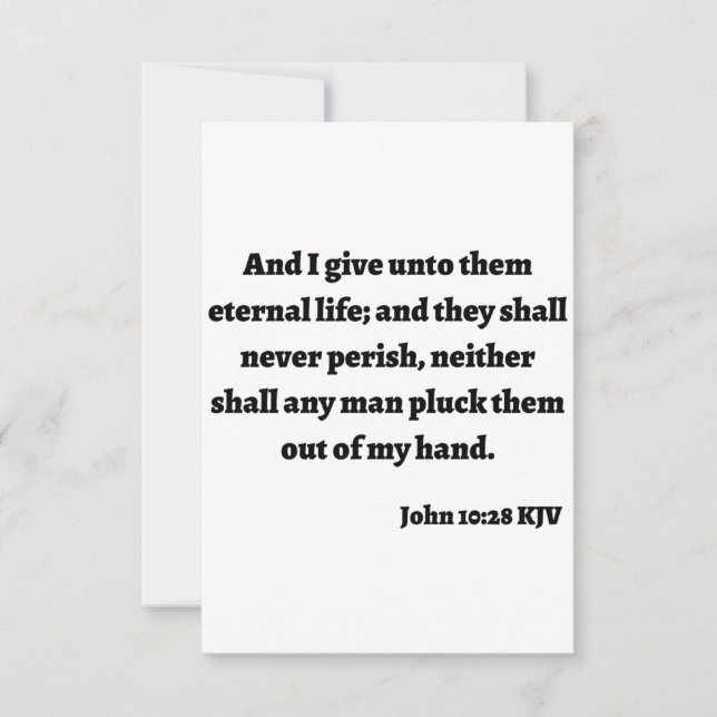 John 10:28 KJV Bible Verse Carte de voeux plat (Devant)