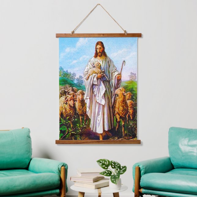 John 10:7-21 I Am the Good Shepherd  Hanging Tapestry (Living Room)