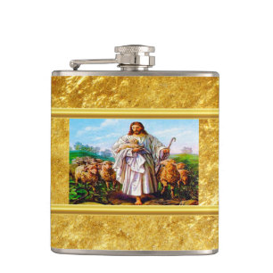 John 10:7-21 I Am the Good Shepherd Hip Flask