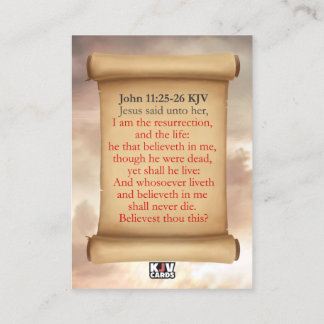 John 11:25-26 Cartes KJV