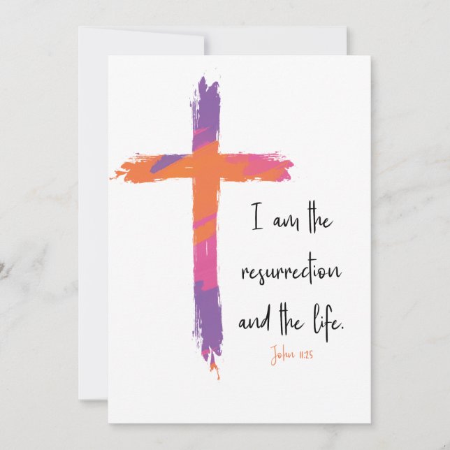 John 11:25 Carte de voeux de Pâques (Devant)