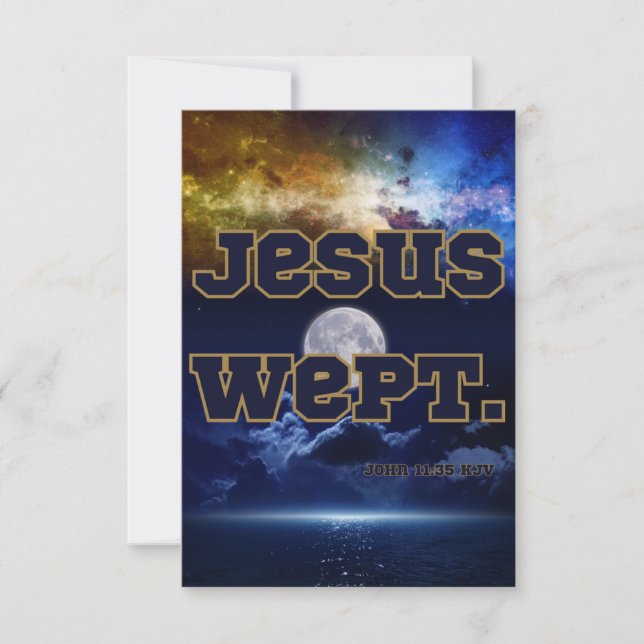 John 11:35 Bible Verse Pic Greeting Card (Front)