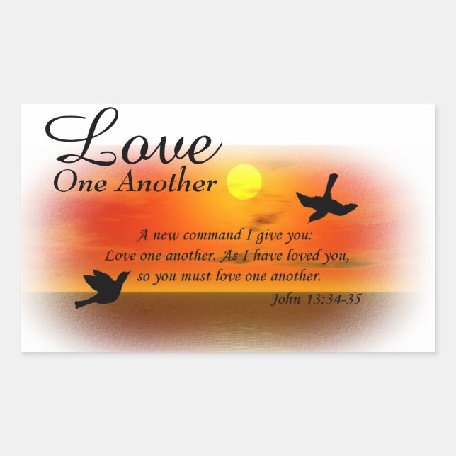 John 13:34-35 Love one another stickers (Front)
