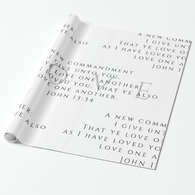 John 13:34 Gift Wrap Christmas Wrapping Paper (Unrolled)