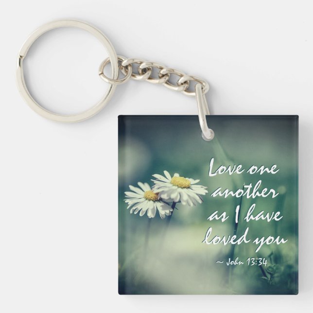 John 13:34 Love one another as I have loved you Keychain (Front)