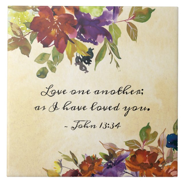 John 13:34 Love one another as I have loved you Tile (Front)