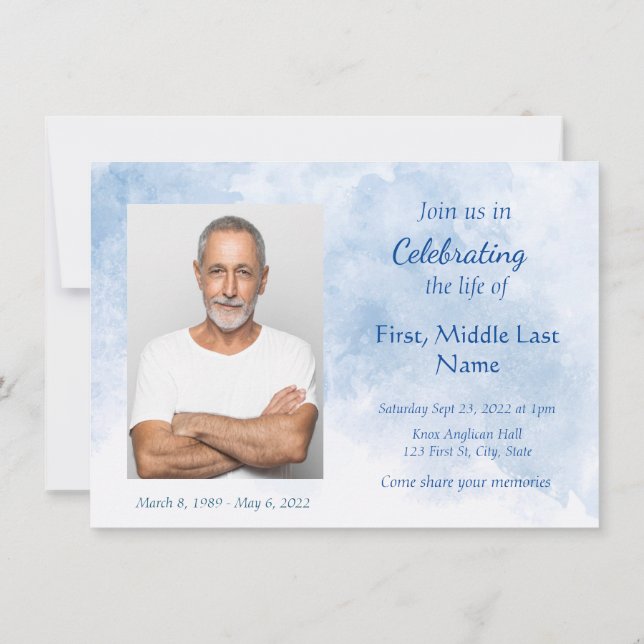 JOHN 14:1:3   Scripture Celebration of Life   Invitation (Back)