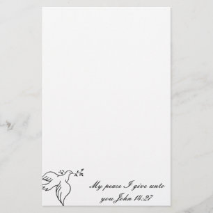 John 14:27 Bible verse Religion Christianity Dove Stationery