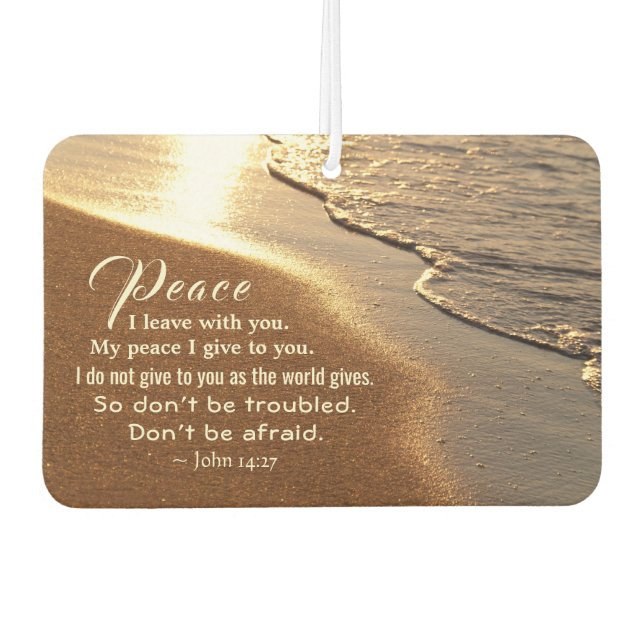 John 14:27 Jesus Words, "Peace I leave with you," Air Freshener (Front)