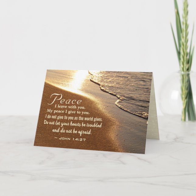 John 14:27 Jesus Words, "Peace I leave with you," Card (Front)