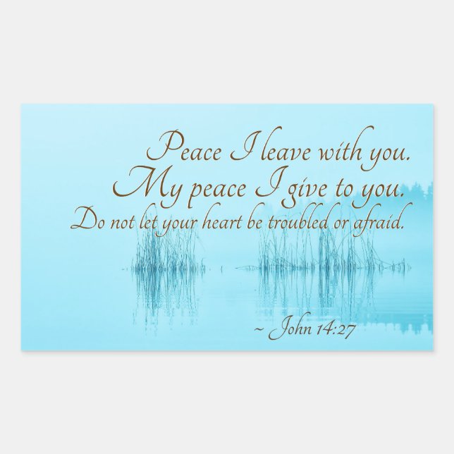 John 14:27 Jesus Words, "Peace I leave with you," Sticker (Front)