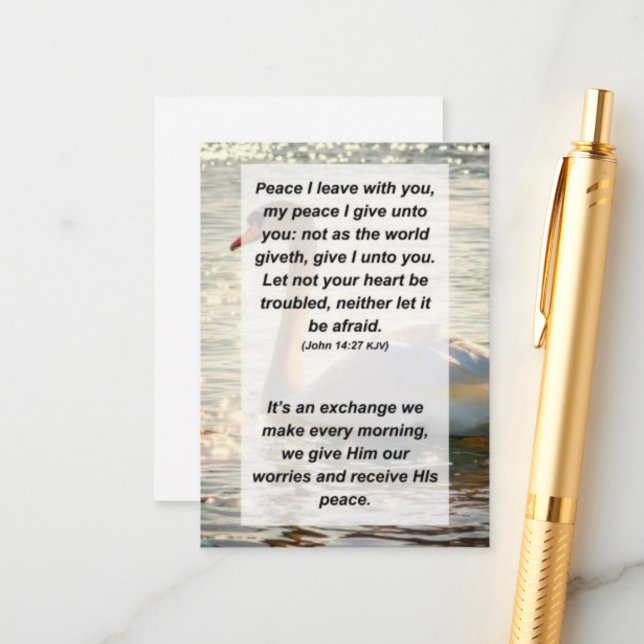 John 14:27 Peace I leave with you, my peace I give Enclosure Card (Front/Back In Situ)