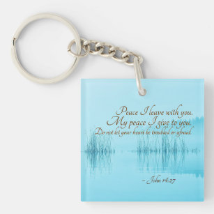 John 14:27 Peace I leave with you, Personalized Keychain