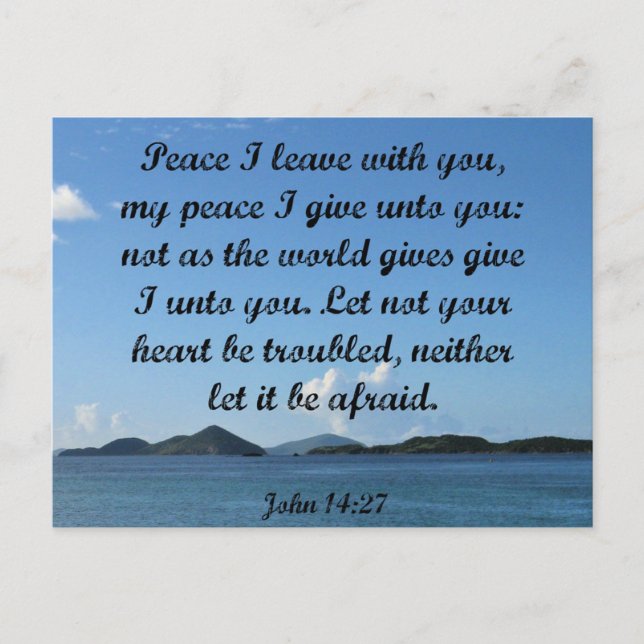 John 14:27 Peace I leave with you Postcard (Front)