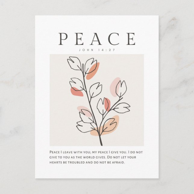 John 14:27 Peace I leave with you Postcard (Front)