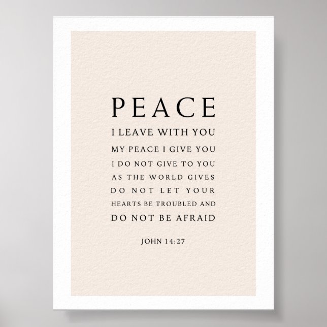 John 14:27 Peace I leave with you Poster (Front)