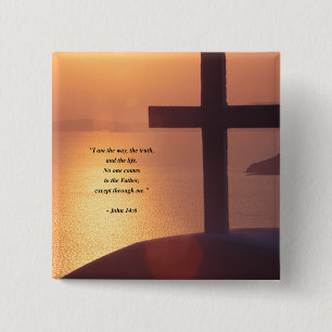 JOHN 14:6 2 INCH SQUARE BUTTON