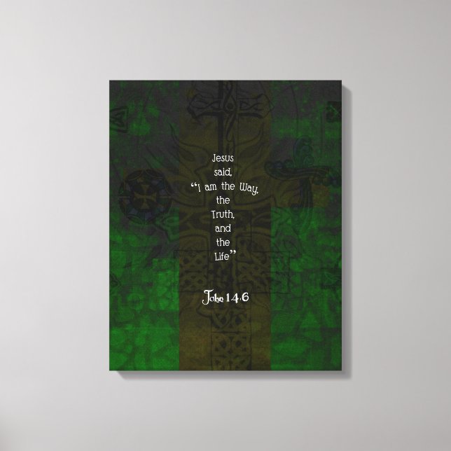 John 14:6 Bible Verse Inspirational Path Quote Canvas Print (Front)