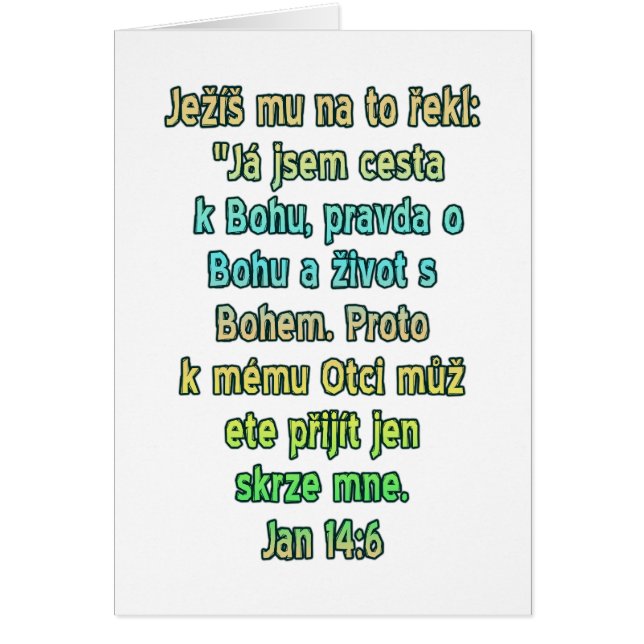 John 14:6 Czech (Front)