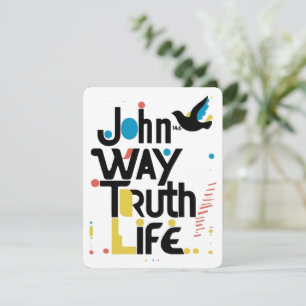 John 14:6 Stylized Dove 60s Pop Art Holiday Card