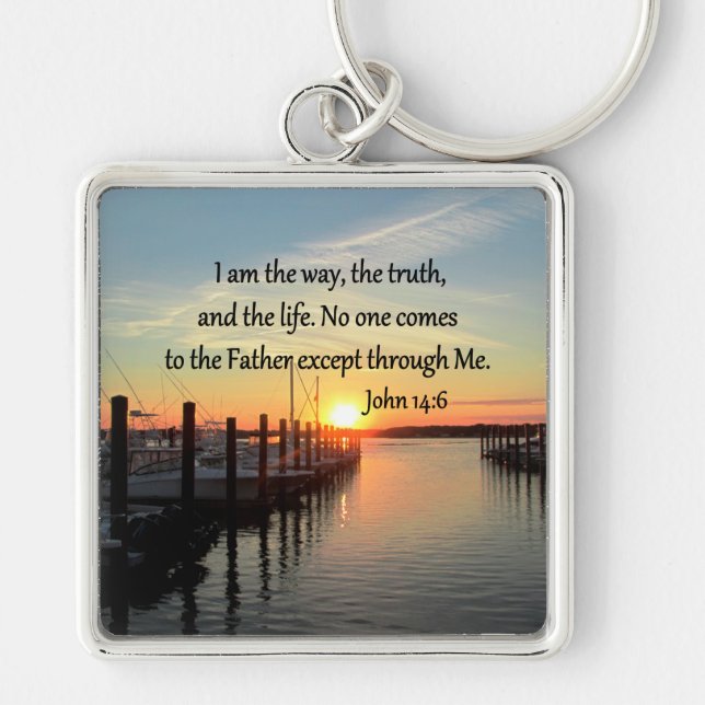 JOHN 14:6 SUNSET PHOTO DESIGN KEYCHAIN (Front)