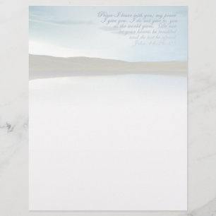 John 14 Peace Scripture Inspirational Letterhead
