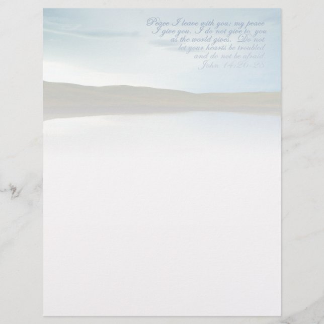 John 14 Peace Scripture Inspirational Letterhead (Front)