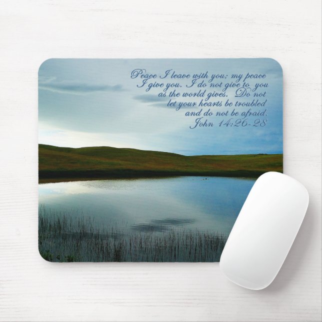 John 14 Peace Scripture Inspirational Mouse Pad (With Mouse)