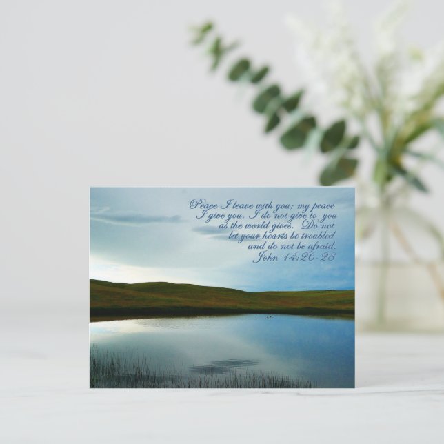 John 14 Peace Scripture Inspirational Postcard (Standing Front)