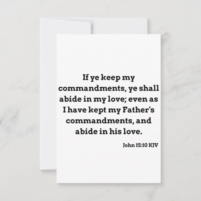 John 15:10 KJV Bible Verse Flat Greeting Card (Front)