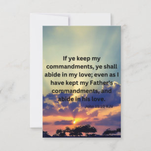 John 15:10 KJV Bible Verse Pic Flat Greeting Card