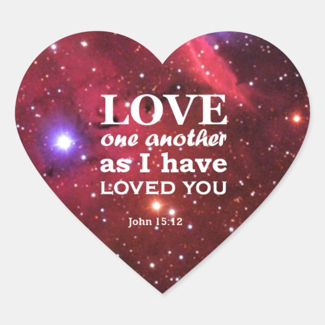 John 15:12 heart sticker (Front)